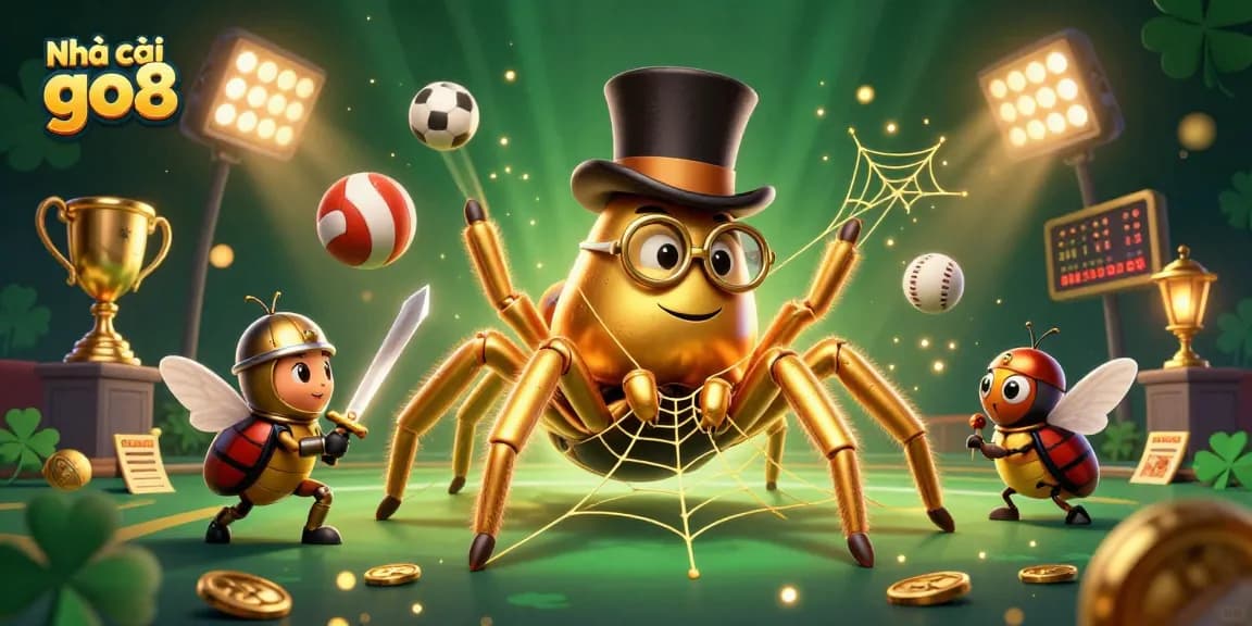 Experience the exciting world of Nhà cái go8 with dynamic elements and vibrant characters in this engaging casino illustration.