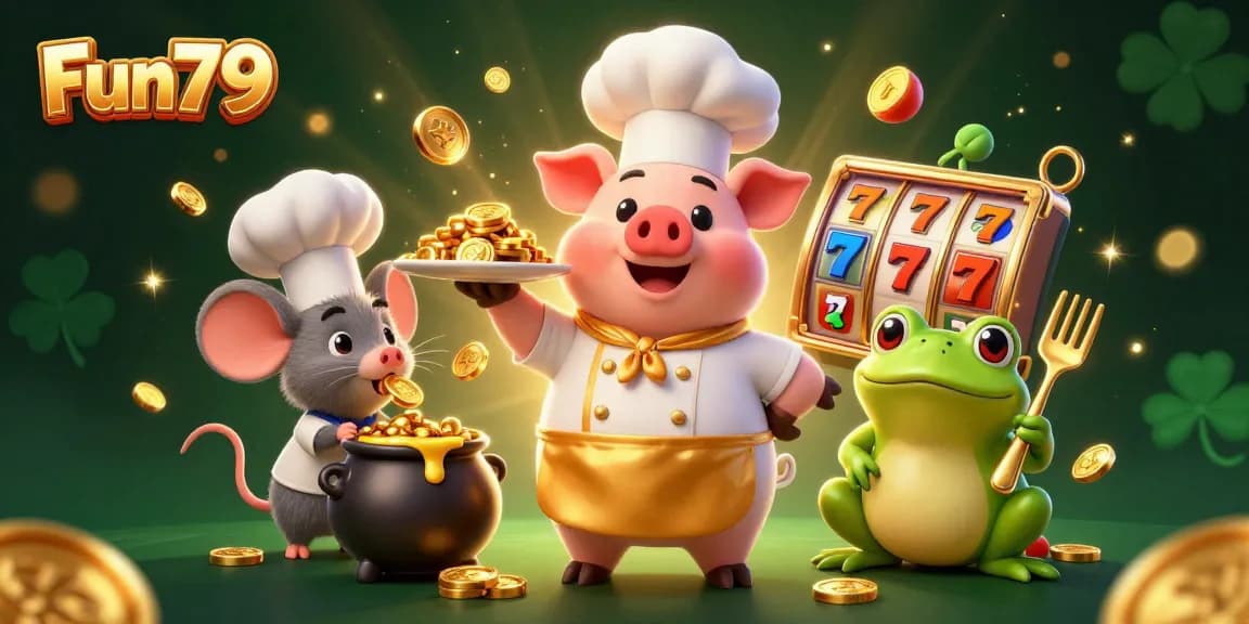 Experience the thrill of Fun79 with dynamic slot games featuring golden coins and vibrant characters.
