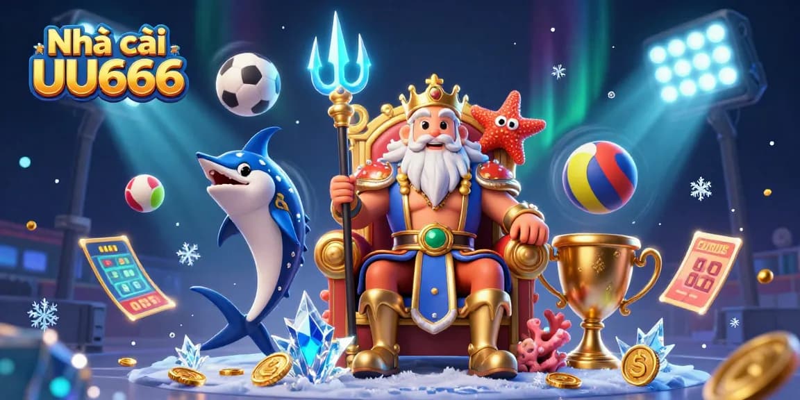 Engage with Nhà cái UU666 through dynamic sports betting action featuring Neptune and vibrant elements.