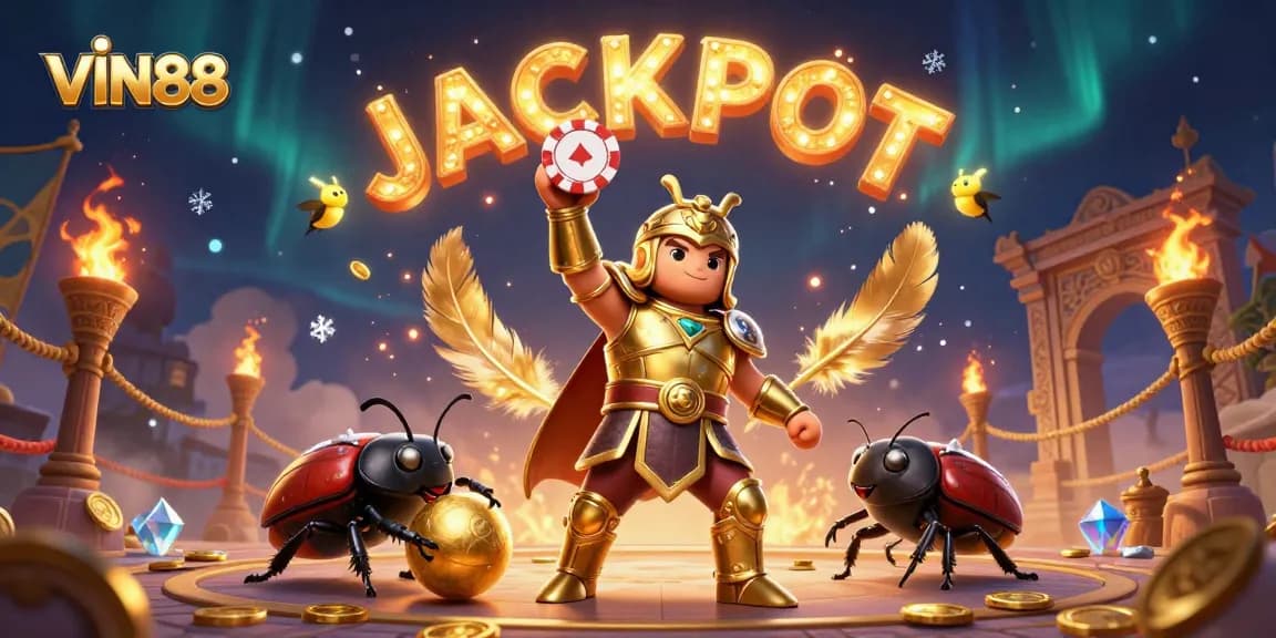 Engage in exciting gameplay at VIN88 with this vibrant, detail-rich illustration showcasing casino elements.