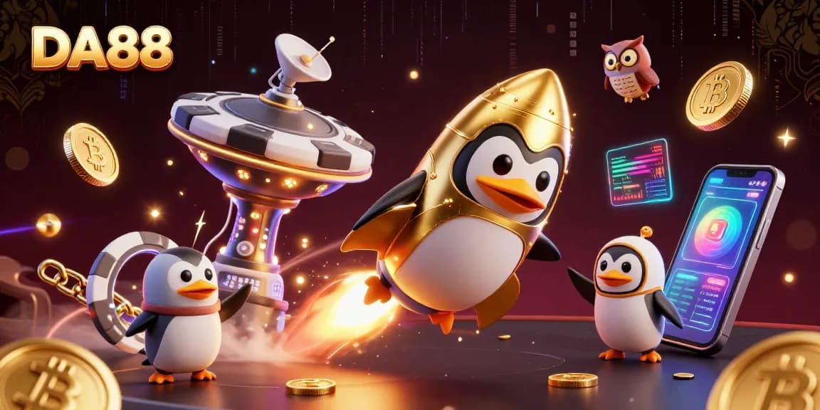 Engage with DA88's thrilling casino adventure featuring vibrant cartoon elements and cryptocurrency.