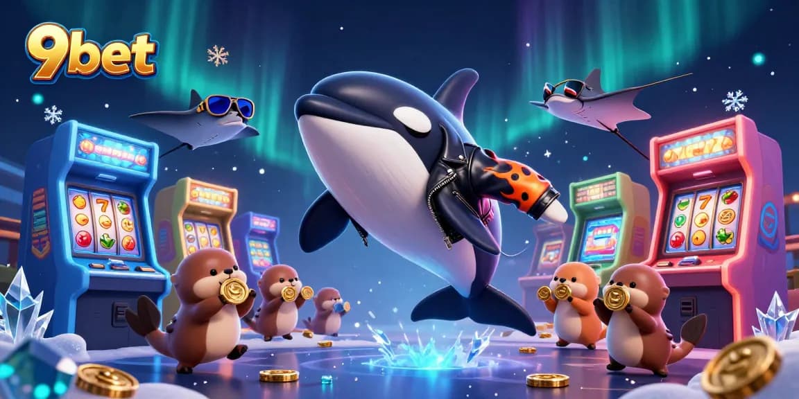 Experience thrilling wins with 9bet - a vibrant 3D casino scene featuring exciting characters and game elements.