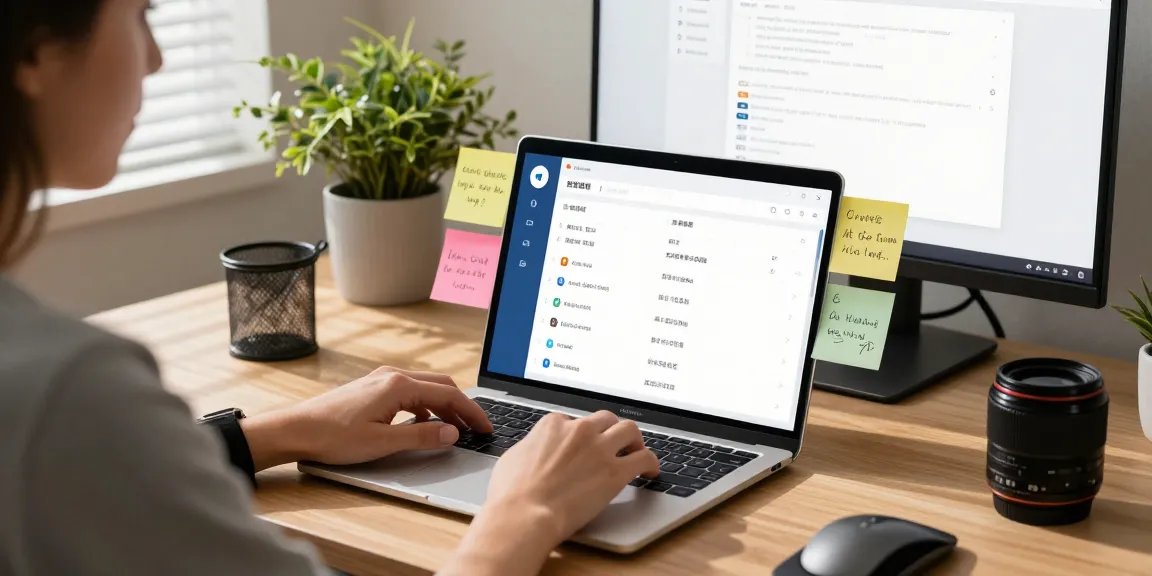 Setting up Telegram Chinese language options on a laptop with colorful notes and natural light in a modern workspace.