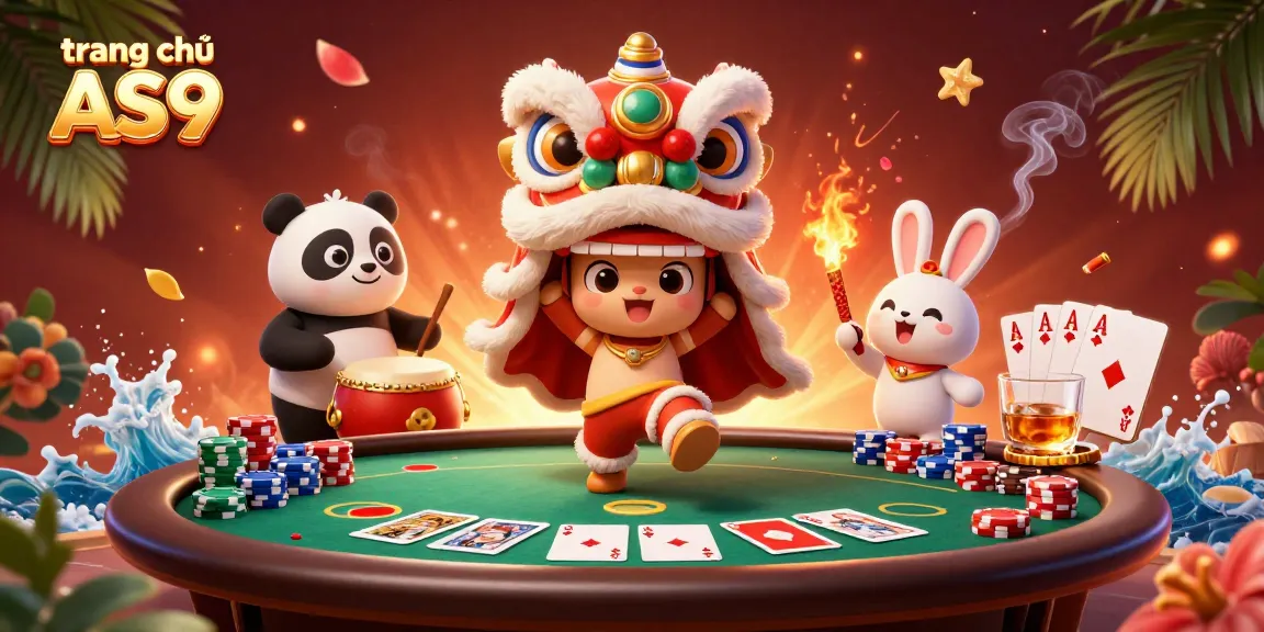 Engage with the exciting trang chủ AS9 scene featuring lively characters amidst vibrant casino elements.