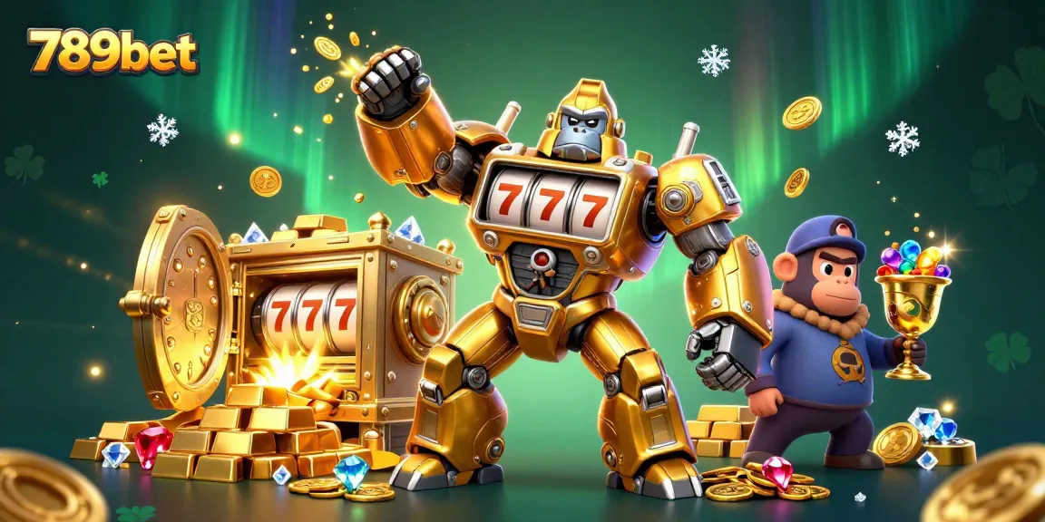 Engage in thrilling gaming adventures at 789bet with explosive action from a golden gorilla mech.